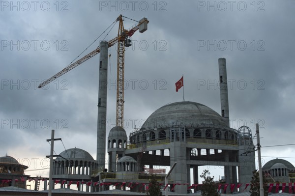 Istanbul, Turkey, September 28th 2018 New Taksim Mosque construction Istanbul, Turkey