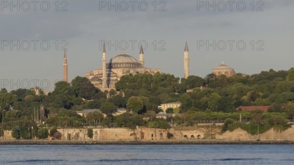 Istanbul, Turkey. August 19th 2014 Panorama of the Hagia Sofia from the Bosphorus, Istanbul, Turkey