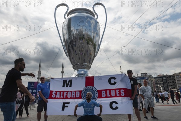Istanbul, Turkey. June 9th 2023 Manchester City Fans in Taksim Square before the Champions League final, Istanbul, Turkey
