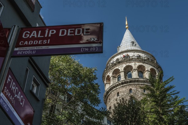 Istanbul, Turkey. October 5th 2021 The Galata Tower in Beyoglu, exploring the Pera District of the European side of Istanbul, Turkey