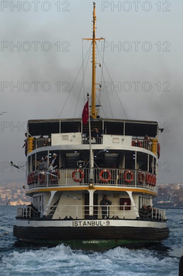 Istanbul, Turkey. December 19th 1st 2014 Inter-continental ferry on the Bosphorus, Istanbul, Turkey