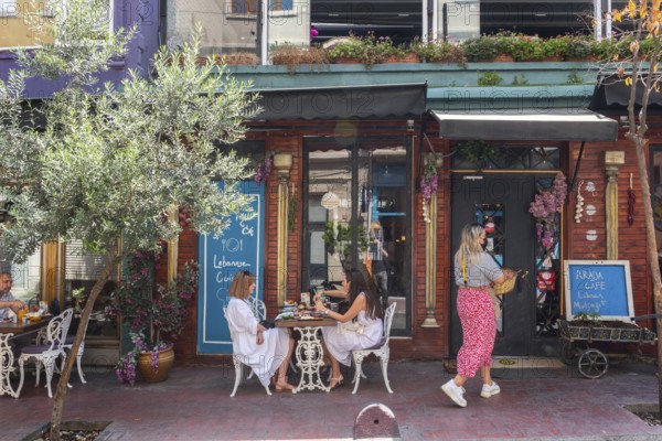 Istanbul, Turkey. August 3rd 2021 Popular Lebanese Restaurant Arada (Beyrut) Cafe in the Karakoy District of Istanbul, Turkey