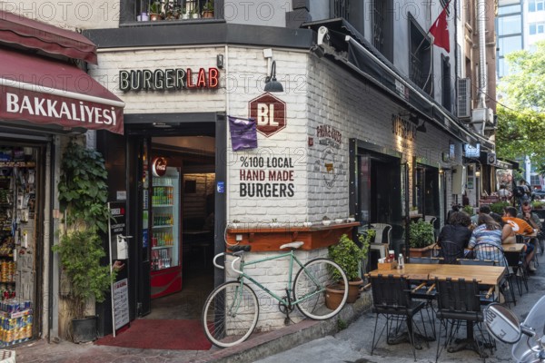 Istanbul, Turkey. August 18th 2021 Burger Lab Cafes, Bars and Restaurants in the trendy Karakoy neighbourhood nr Galata port on the European side of Istanbul, Turkey