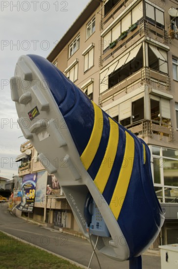 Istanbul, Turkey. September 16th 2013 Football Boot Shaped Public Telephone, Kadikoy, Istanbul