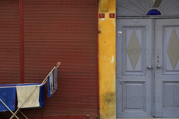 Balat, Istanbul, Turkey. May 20th 2010 Washing drying in the streets of the Balat neighbourhood of Istanbul