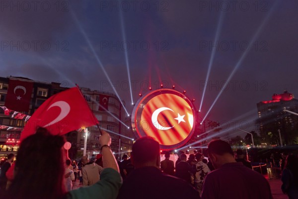 Istanbul, Turkey. October 29th 2023 Crowds in Taksim Square in Istanbul, celebrate 100th anniversary of the founding of the Republic of Turkey