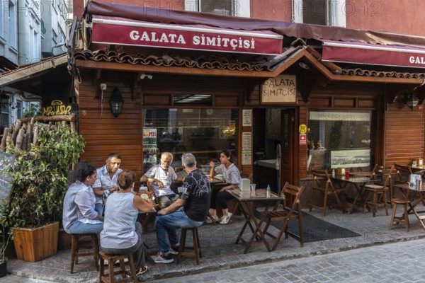 Istanbul, Turkey. August 18th 2021 Galata Simitici Bakery Cafes, Bars and Restaurants in the trendy Karakoy neighbourhood nr Galata port on the European side of Istanbul, Turkey
