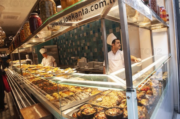 Istanbul, Turkey. November 30th 2019 Turkish Lokanta, traditional restaurant along Istiklal street, near Taksim square, Istanbul, Turkey