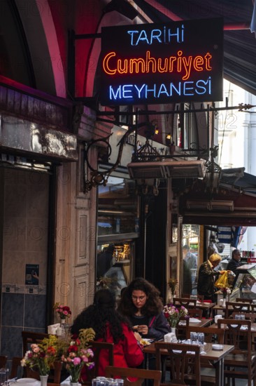 Istanbul, Turkey. November 30th 2019 Traditional Turkish Meyhane, fish restaurant at Balik Pasiji just off Istiklal street, Istanbul, Turkey