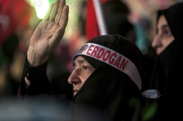 Istanbul, Turkey. July 19th 2016. Turkish pro government supporters gather in Takism square after an attempted coup d'etat, Istanbul, Turkey