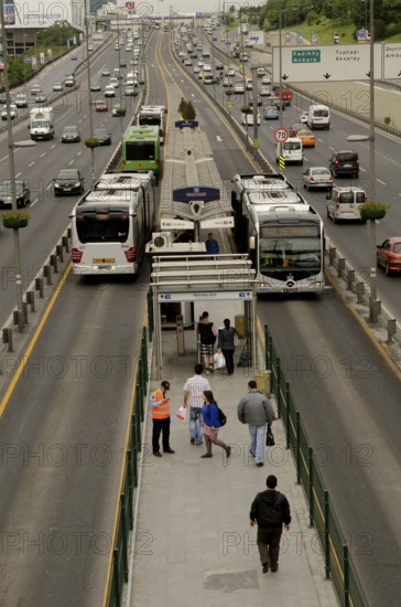 May 13th 2012. Istanbul, Turkey. Merter Metrobus stop in Istanbul, Turkey