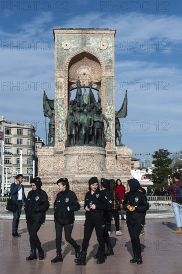 Istanbul, Turkey. November 30th 2019 Turkish female police with and without hijab Taksim square, Istiklal Street, Istanbul, Turkey