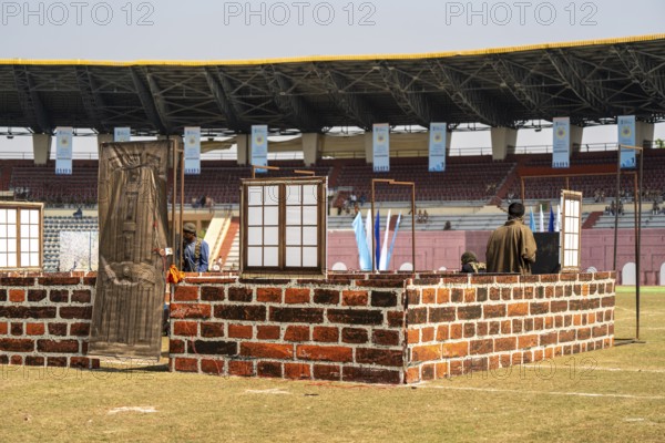 Commandos of the Central Reserve Police Force (CRPF) simulate a counter-terrorist hostage rescue and room-intervention drill during the 87th Raising Day celebrations, on February 19, 2026 in Guwahati, India