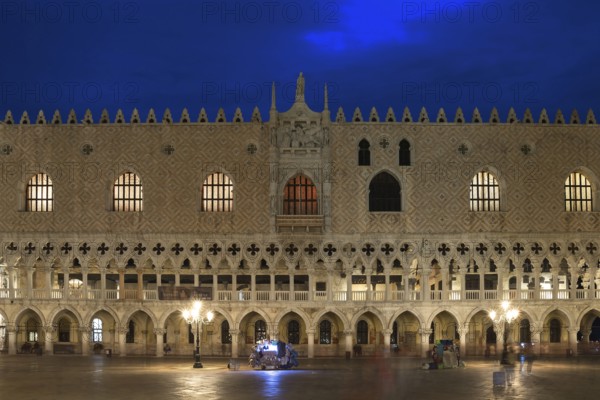 Piazzetta with the Ducal Palace in the evening, St. Mark's Square, Venice, Veneto, Italy