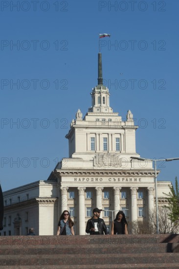 Sofia, Bulgaria, June 4th 2019 Bulgarian People in front of the former Communist Party Building, Sofia, Bulgaria