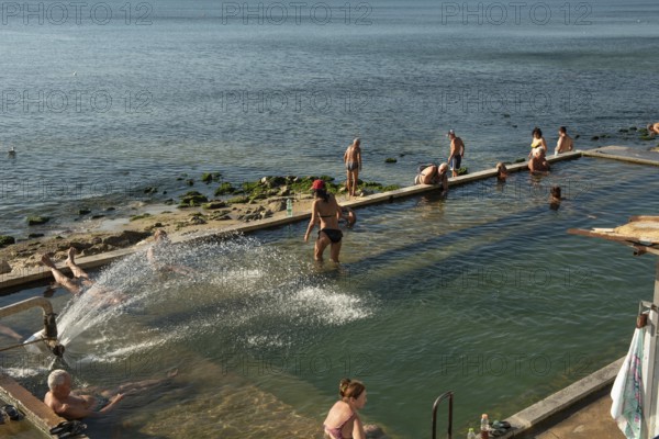 Varna, Bulgaria, September 6th 2020 Thermal pool on the edge of the Black Sea known locally as The Pit in Varna, Bulgaria