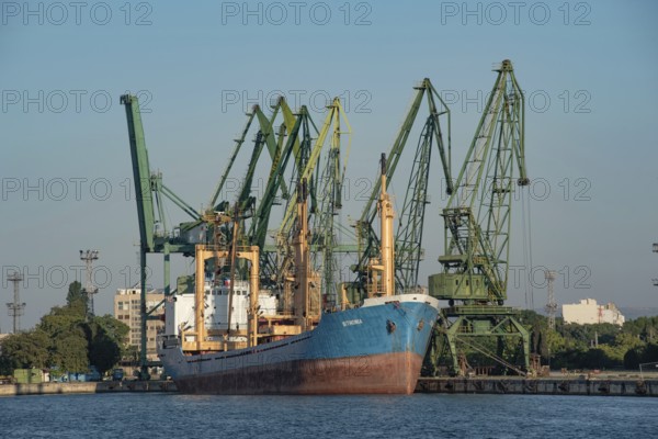 Varna, Bulgaria. September 5th 2020 The Sithonia container ship moored at Varna Port, Bulgaria