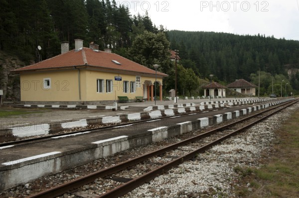 Velingrad, Bulgaria, March 7th 2018 Rural bulgarian train station near Velingrad, Bulgaria