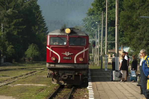 Velingrad, Bulgaria, March 7th 2018 Rural train travel Velingrad station Bulgaria