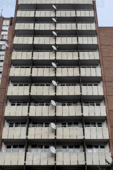 Burgas, Bulgaria. January 4th 2021 Communist style housing in the Bulgarian port city of Burgas, Bulgaria