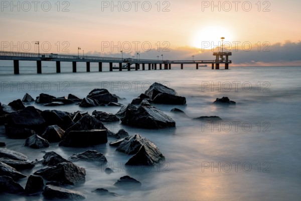 Black Sea Sunrise. The Pier at the Sea Garden, Burgas, Bulgaria