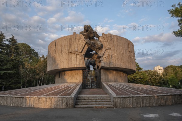 Burgas, Bulgaria, September 25th 2020 The Pantheon Monument at the Sea Garden of Burgas. The memorial monument commemorates those that died during WW2