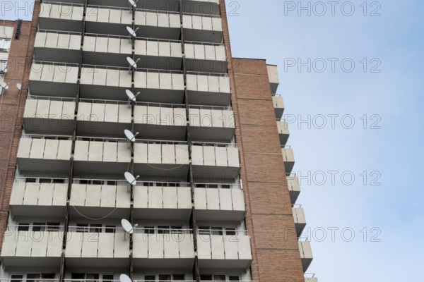 Burgas, Bulgaria. January 4th 2021 Communist style housing in the Bulgarian port city of Burgas, Bulgaria