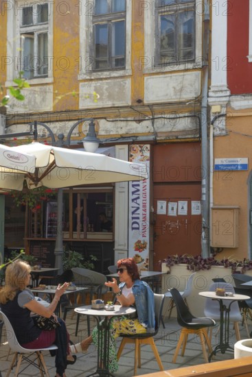 Burgas, Bulgaria, September 25th 2020 Cafe culture, Burgas city centre, Bulgaria