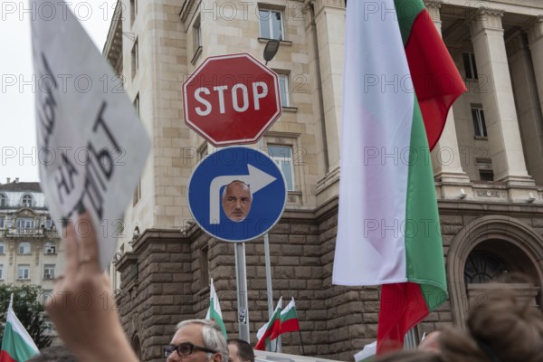 Sofia, Bulgaria. September 2nd 2020 Bulgarian anti-government protestors gather in front of police protected government buildings in the centre of Sofia the Bulgarian capital for the largest of 56 consecutive days of demonstrations