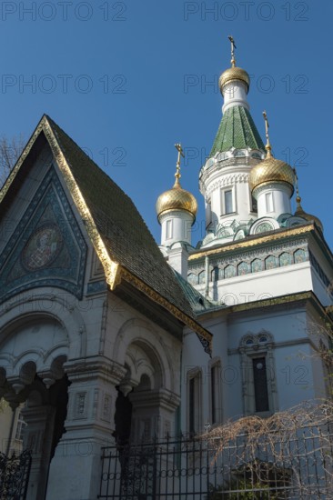 Sofia, Bulgaria, March 30th 2019. The Russian Church of St Nicholas the Miracle-Maker, Sofia, Bulgaria