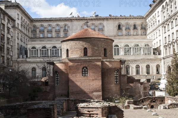 Sofia, Bulgaria. March 7th 2018 The Church of Saint George is an Early Christian red brick rotunda that is considered the oldest building in Sofia, the capital of Bulgaria