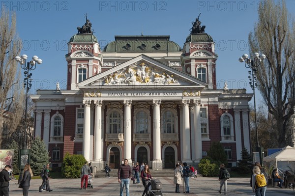 Sofia, Bulgaria, March 30th 2019. Bulgaria National Theatre, Ivan Vazov, City Garden, Sofia, Bulgaria