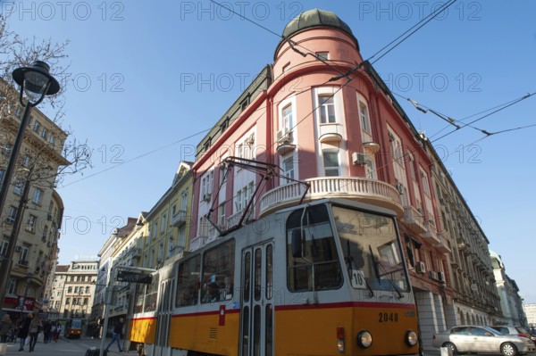 Sofia, Bulgaria, March 30th 2019. Street Scenes of Downtown Sofia, Bulgaria