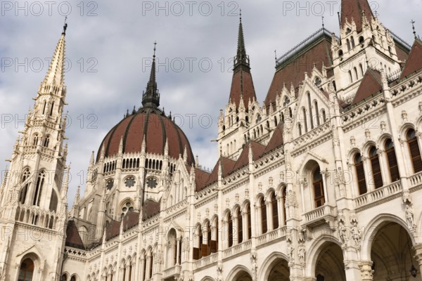 Budapest, Hungary. October 1st 2023 The Hungarian Parliament Building seat of the National Assembly of Hungary, Kossuth Square on the Pest side of the city on the bank of the River Danube