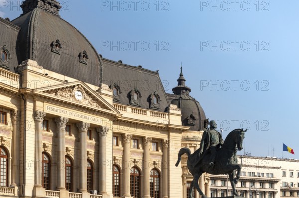 Bucharest, Romania. October 29th 2023. The Carol I Central University Library of Bucharest is a library in central Bucharest, located across the street from the National Museum of Art of Romania