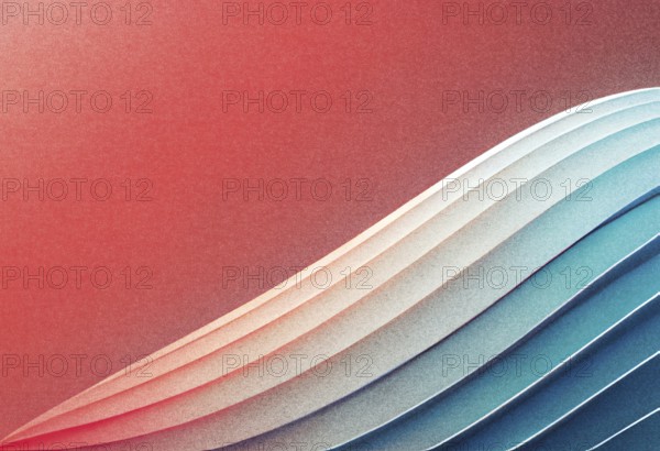 This artwork features a dynamic abstract background with smooth, flowing gradients in shades of red and blue The grainy texture adds depth and a modern touch to the design