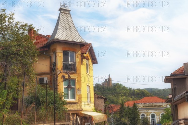 Veliko Tarnovo, Bulgaria. September 26th 2023 View of Tsarevets, a medieval fortress from the second Bulgarian Empire overlooking Veliko Tarnovo, Bulgaria