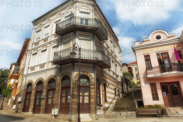 Veliko Tarnovo, Bulgaria. September 26th 2023 Traditional Bulgarian architecture of Veliko Tarnovo, located on the Yantra River in north central Bulgaria