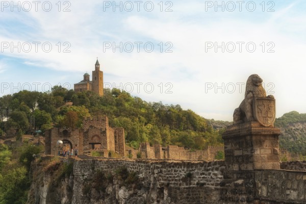 Veliko Tarnovo, Bulgaria. September 26th 2023 Tsarevets, a medieval fortress from the second Bulgarian Empire overlooking Veliko Tarnovo, Bulgaria