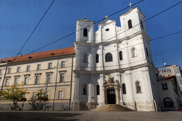 Bratislava, Slovakia. October 2nd 2023 Cathedral of Saint John of Matha and Saint Felix of Valois, otherwise known as The Trinitarian Church, in Bratislava's Old Town borough, on the Zupne Namestie Square, Slovakia