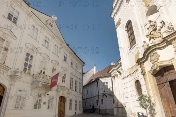 Bratislava, Slovakia. October 2nd 2023 Mirbach Palace is a Baroque-Rococo building opposite the Franciscan Church in the historical quarter of Bratislava, Slovakia