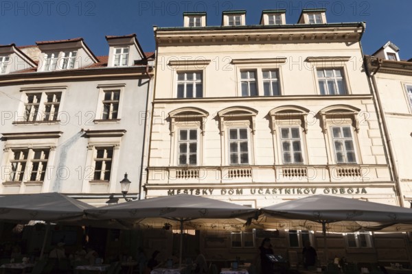 Bratislava, Slovakia. October 2nd 2023 Beautiful architecture of Mestsky Dom Ucastnikov Odboja on Venturska Street, the Historic Center of Bratislava Old Town