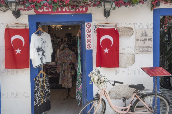 Bodrum, Mugla, Turkey. April 23rd 2022 Trendy boutique selling women's clothes in the downtown bazaar district of Bodrum, a popular seaside tourist destination in the south west of Turkey