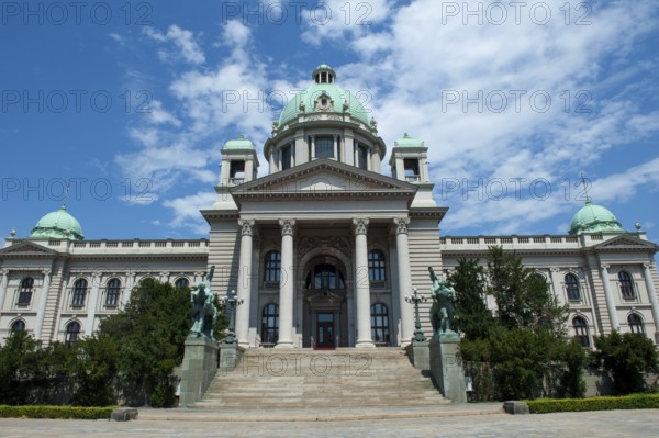Belgrade, Serbia. July 27th 2019 House of the National Assembly of the Republic of Serbia, Nikola Pašic Square, Belgrade, Serbia