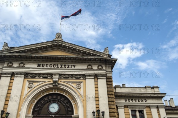 Belgrade, Serbia. July 27rd 2019 Facade of Belgrade city centre train station, Serbia. Europe