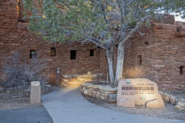 Grand Canyon National Park, Arizona - Hopi House, on the Canyon's South Rim, sells Native American arts and crafts. The 1905 building was designed by Mary Colter in the style of a Hopi pueblo