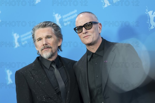 Ethan Hawke and Padraic McKinley during a photocall for the film The Widget at the Berlinale at the Hyatt Hotel Berlin on 17.02.2026. The 76th Berlin International Film Festival will take place from February 12 to 22, 2026