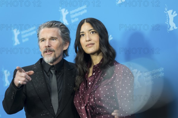 Ethan Hawke and Julia Jones during a photocall for the film The Widget at the Berlinale at the Hyatt Hotel Berlin on 17.02.2026. The 76th Berlin International Film Festival will take place from February 12 to 22, 2026