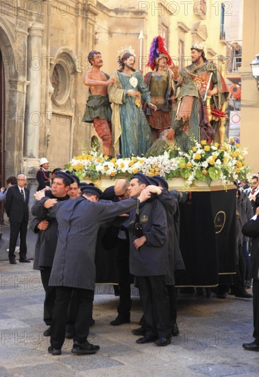 Sicily, Trapani, Good Friday mystery procession La Processione dei Misteri, during the procession with the mysteries through the old town