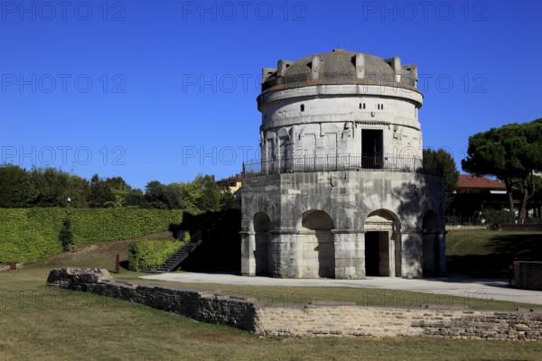 Mausoleum of Theodoric, built around 520 AD as a burial place for Theodoric the Great, the king of the Ostrogoth Empire, World Heritage Site, Ravenna, Emilia Romagna, Italy